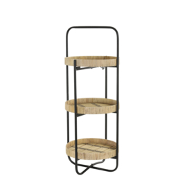 6609584 | Etagere 3 laags Ø37x89 cm LORENA - naturel-zwart | Light & Living 