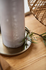 5714-17 | Candle tray w/edge Ø10,8 - antique brass | Ib Laursen