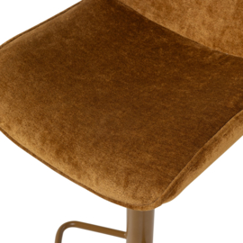 377486-K | Marten in hoogte verstelbare barstoel - chenille karamelbruin | WOOOD