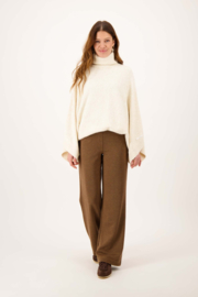 Visgraat broek met stretch - chocolade bruin | Zusss - Binnenkort verwacht!