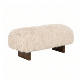 738831 | Hair bench with wooden legs small - beige | PTMD