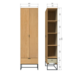 373384-E | Silas hoge kast - eiken decor [fsc] | WOOOD