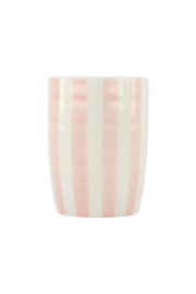 Koffiemok streep - roze/wit | Zusss 