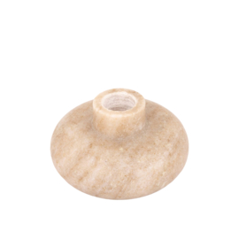 736456 | Arisha marble canldeholder low L - beige | PTMD - Medio in oktober!