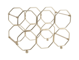 PT3474GD | Wine rack Honeycomb - gold | Present Time