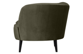 340476-156 | Sara lounge fauteuil rechts - fluweel warm groen | WOOOD