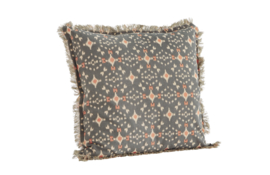 CC-5050-233 | Printed cushion w/ fringes | Madam Stoltz