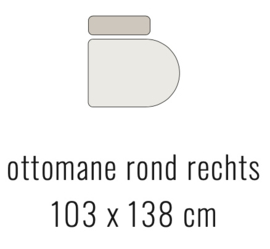 Ottomane rond rechts - SOOF 103x138 cm | Sevn