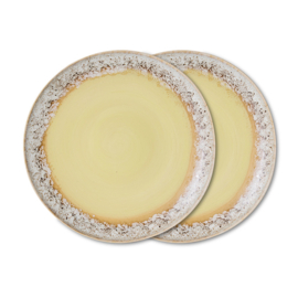 KST0335 | 70s ceramics: dinner plates, custard (set of 2) | HKliving - Medio oktober verwacht!