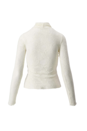 Kanten top met col - Off white | Zusss