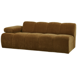 377456/7-H | Mojo 2-zits element met arm (links of rechts) - ribstof honinggeel | WOOOD