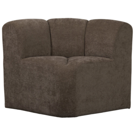 377533-B | Mojo eetbank hoek met rugleuning - ribstof bruin | WOOOD