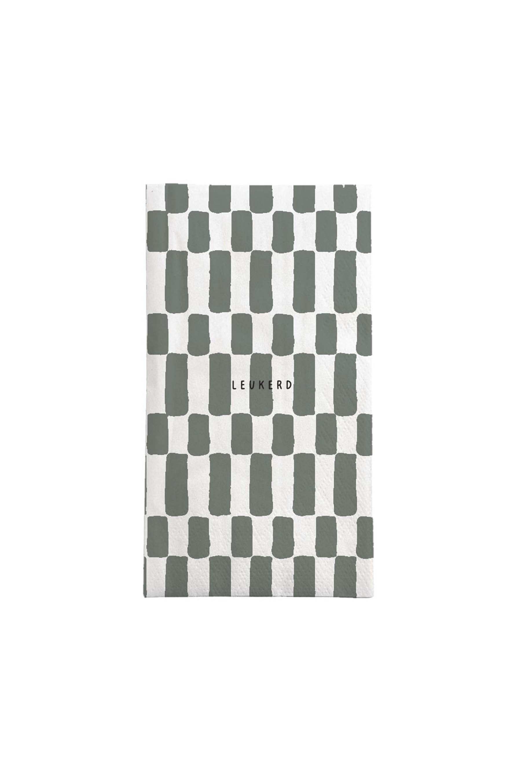 Servetten leukerd 11x20cm - wit/donkergroen | Zusss