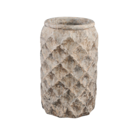 696006 | Isra grey Cement diamond pot round tall high m | PTMD (AFHAALARTIKEL!)