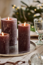 78023-89 | Rustic candle - chocolate Ø:6.8 H:10 | Ib Laursen - Binnenkort verwacht!