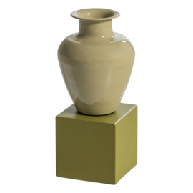 377966-G | Numo wanddeco set vaas/kubus 29x13 cm - metaal groen | WOOOD