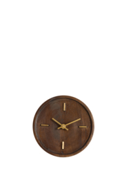 7114284 | Klok Ø15 cm VETI - mango hout bruin | Light & Living