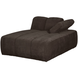 377459/60-B | Mojo chaise longue element (links of rechts) - ribstof bruin | WOOOD