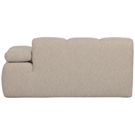 377454/5-EM | Mojo 1,5-zits element met arm (links of rechts) - bouclé beige melange | WOOOD