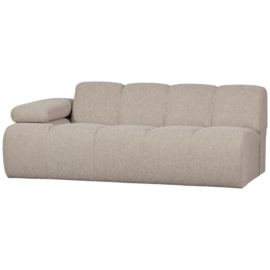377456/7-EM | Mojo 2-zits element met arm (links of rechts) - bouclé beige melange | WOOOD