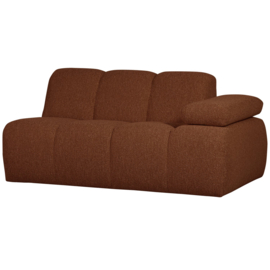 377454/5-RM | Mojo 1,5-zits element met arm (links of rechts) - bouclé roestbruin melange | WOOOD