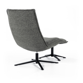  95591 | Fauteuil Marcus met voetenbank - antraciet baquer | Eleonora