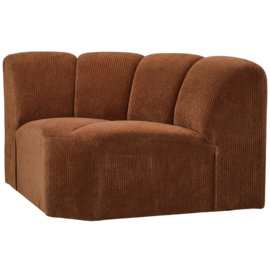 377458-R | Mojo hoekelement - ribstof roestbruin | WOOOD