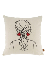Kussen vrouw 45x45cm - peper en zout | Zusss -  wordt verwacht!