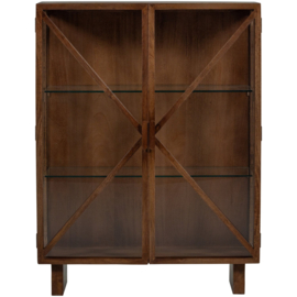 377621-B | Kella 2-deurs kast - mango hout bruin | WOOOD