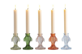 1115001020 | Jacquard candle holder fish - los assorti | Gift Company