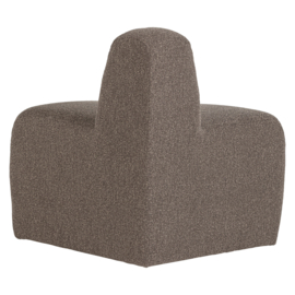 377901- BM | Mojo eetbank hoek rond rugleuning - boucle bruin melange | WOOOD