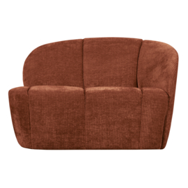 377518-R | Mojo 2-zits bankje (links of rechts) - ribstof roestbruin | WOOOD