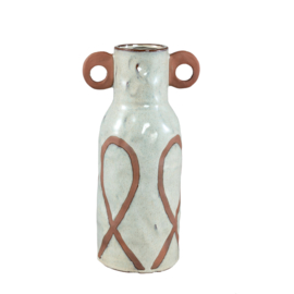 724961 | Freiah vase with motive L - cream/brown | PTMD