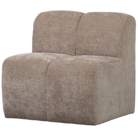 377519-D | Mojo eetbank met rugleuning 84cm - ribstof donkerzand | WOOOD