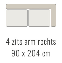 4 zits arm rechts - Denise 90x204 cm | Sevn