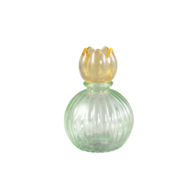 725687 | Patsye tulip bottle candleholder - yellow/green | PTMD