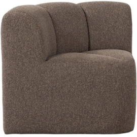 377533-BM | Mojo eetbank hoek met rugleuning - bouclé bruin melange | WOOOD