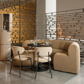 377901- WH | Mojo eetbank hoek rond rugleuning - wollig honinggeel | WOOOD