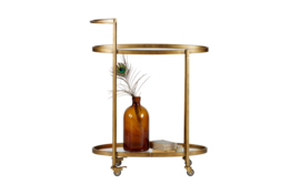 800691-B | Push trolley - metaal antique brass | BePureHome