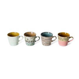 KST0256 | 70s ceramics: cappuccino mugs, me-time (set of 4) | HKliving - Medio oktober verwacht!