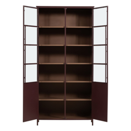 375041-O | Exhibit XL 2-drs vitrinekast - metaal bordeauxrood | WOOOD