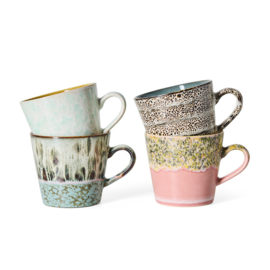 KST0256 | 70s ceramics: cappuccino mugs, me-time (set of 4) | HKliving - Medio oktober verwacht!