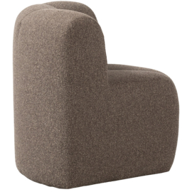 377533-BM | Mojo eetbank hoek met rugleuning - bouclé bruin melange | WOOOD