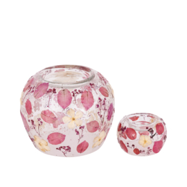 735990 | Ailla tealight with dried flowers L - pink | PTMD