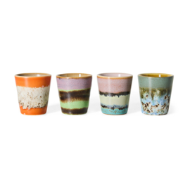 KST0280 | 70s ceramics: ristretto mugs, nostalgia (set of 4) | HKliving - Medio oktober verwacht!