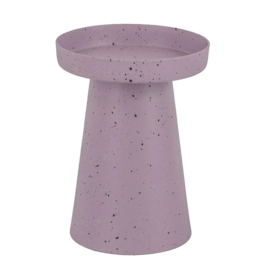 HB7603 | Metalen kaarsenstandaard laag - lila dots | HomeBound by KY