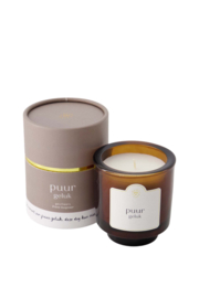 Geurkaars in glas in koker puur geluk - zand | Zusss