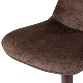 377486-D | Marten in hoogte verstelbare barstoel - chenille donkerbruin | WOOOD