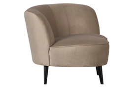 340476-KG | Sara lounge fauteuil rechts - fluweel khaki | WOOOD