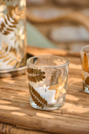 30971-00 | Candleholder w/flowers and leaves in glass | Ib Laursen 